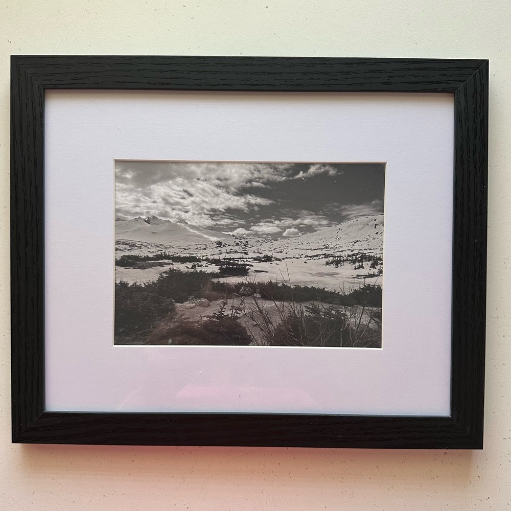 Images of Alaska -Black Framed Winter Landscape, Fraser Klondike Hwy 8x10 frame